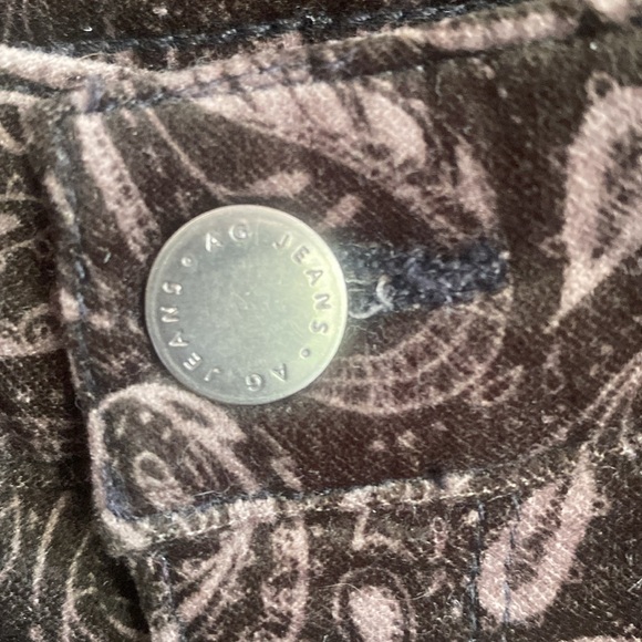 Anthropologie AG Velvet Paisley High Rise Skinny Jeans-Size 26 - Picture 6 of 10